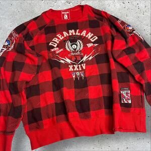 Dreamland Sweater Checkered Red‎ And Black Size 3XL - B1